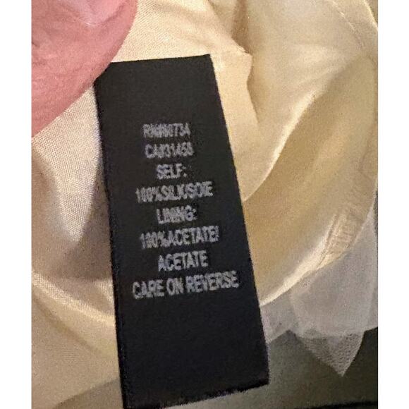 Max&Cleo Gold Abstract Print Sleeveless Fit and Flare Silk Cocktail Dress Size 4 - Picture 10 of 10